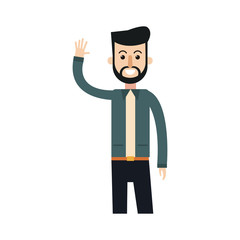 happy young man cartoon icon over white background. vector illustration