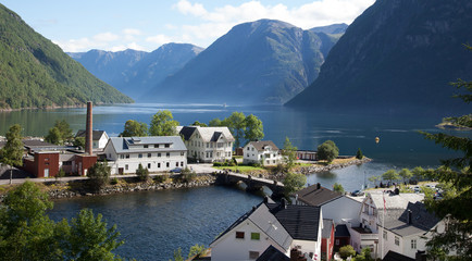 Norvegia villaggio sul fiordo