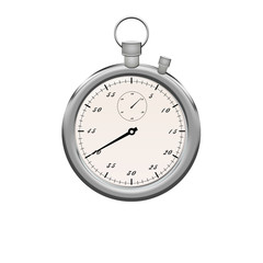 Stopwatch on no background with clipping path. Stopwatch metallic color insulated . Icon