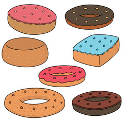 vector set of donut