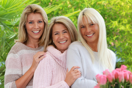 Three blonde mature woman