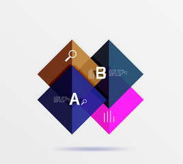 Geometric square and triangle template