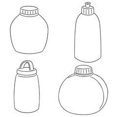 vector set of water bottle