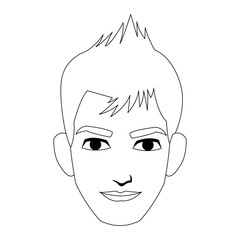 man face cartoon icon over white background. vector illustration