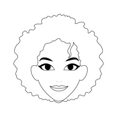 woman face cartoon icon over white background. vector illustration