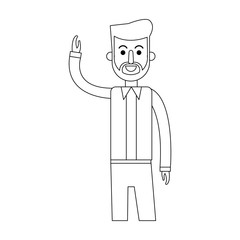 man cartoon icon over white background. vector illustration