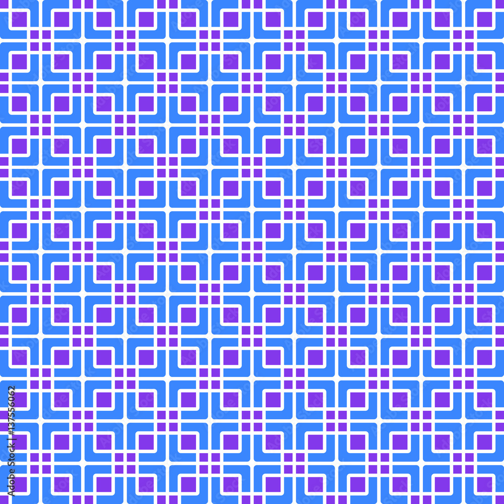 Poster seamless geometric colorful pattern of squares and flowing lines.