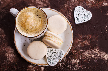 Macaroon with white cream