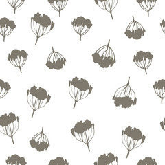 Vintage seamless pattern with hand drawn branches. Vector botanical illustrations.