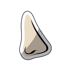 sticker color silhouette with female nose vector illustration