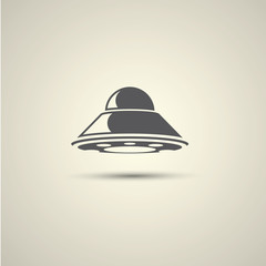 Ufo flying saucer vector icon