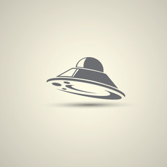 Ufo flying saucer vector icon