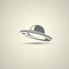 Ufo flying saucer vector icon