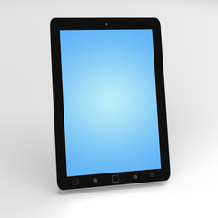 Modern digital black tablet on white background 3D rendering