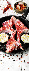 meat on the rib of lamb
