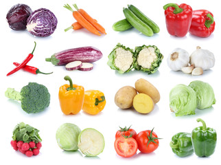 Gemüse Karotten frische Tomaten Salat Collage Freisteller freigestellt isoliert