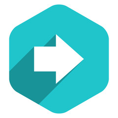 Arrow Sign Hexagon Icon Flat Style