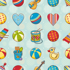 Seamless pattern. Baby toy. Cartoon style. Abstract 