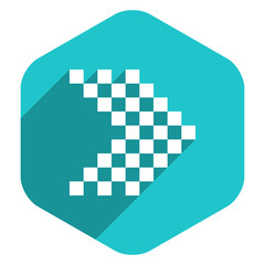 Arrow Sign Digital Display Hexagon Icon