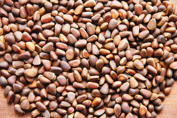 Pine nuts - small seeds of Siberian cedar pine.