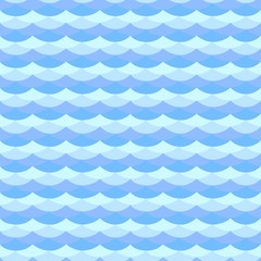 Seamless pattern of waves, the flow of water . For Wallpaper and fabrics. Vector illustration.