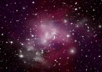 Stars, dust and gas nebula in a far galaxy