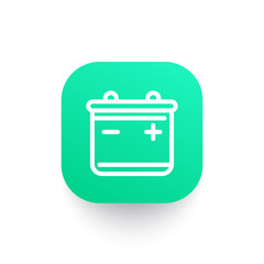 battery line icon on green shape