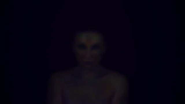 4K Horror Serpent Woman Disappears, zoom out