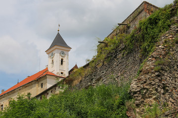 Fototapeta na wymiar View of the Palanok Castle on the hill. Mukachevo, Ukraine