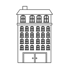 silhouette buildings residence with several floors vector illustration