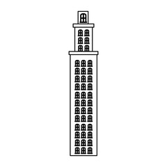 silhouette tower residence with several floors vector illustration