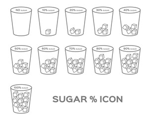% of sugar vector icon