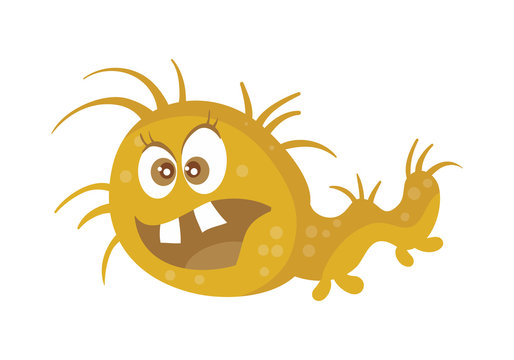 Brown Bacteria Cartoon Vector Character Icon 