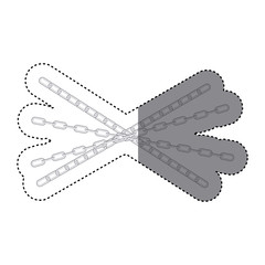 sticker metal set collection chains icon vector illustration