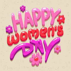 Happy womens day design card. International Women's Day celebration.
