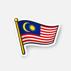 Sticker flag of Malaysia