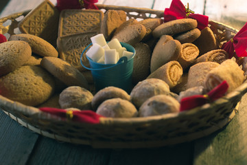 small bucket with sugar cookies