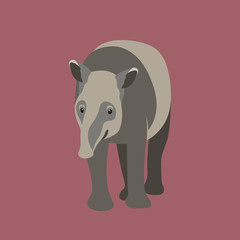 tapir vector illustration style Flat