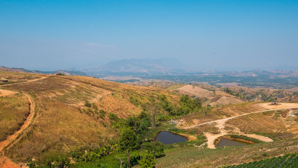 Beautiful skyline the view from the highest point of the mountain.