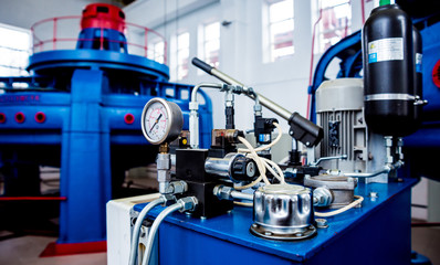 Turbine generators. Hydroelectric power plant.