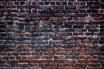 Papier Peint photo autocollant Mur de briques background black walls, dark brick texture for design