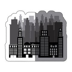 Naklejka premium city buildings icon image, vector illustration design