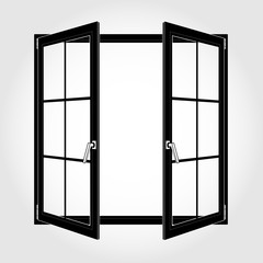 Opened black window icon vector eps 10