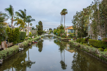 Fototapeta na wymiar Water channels of Venice in Los Angeles, California 