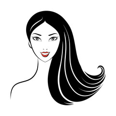 face glamorous girl cartoon