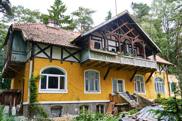 Prussian old wooden house in traditional style in Svetlogorsk,Kaliningrad