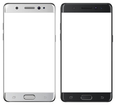 Smartphone, mobile phone isolated with blank screen