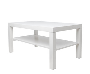 White table. clean table with shelf