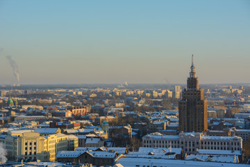  Winter panorama of Riga from the observation deck