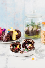 Easter Chocolate and Puffed Wheat Egg with Surprise
